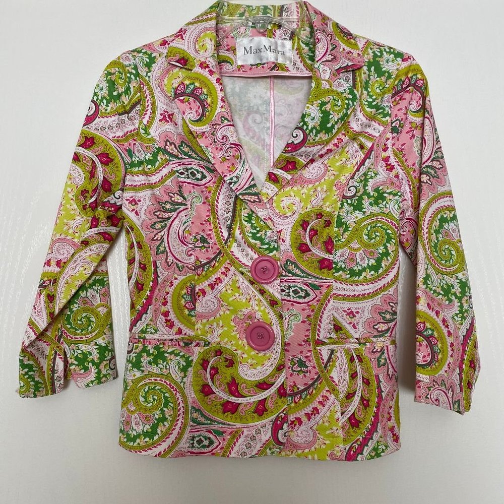 max mara cotton multi color blazer jacket